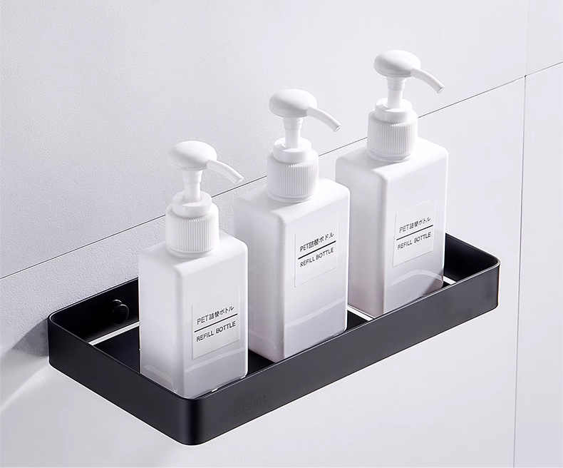 Väggmonterad Duschhylla i Mattsvart Rostfritt Stål