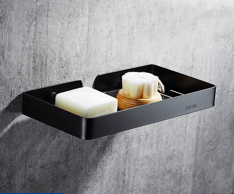 Väggmonterad Duschhylla i Mattsvart Rostfritt Stål