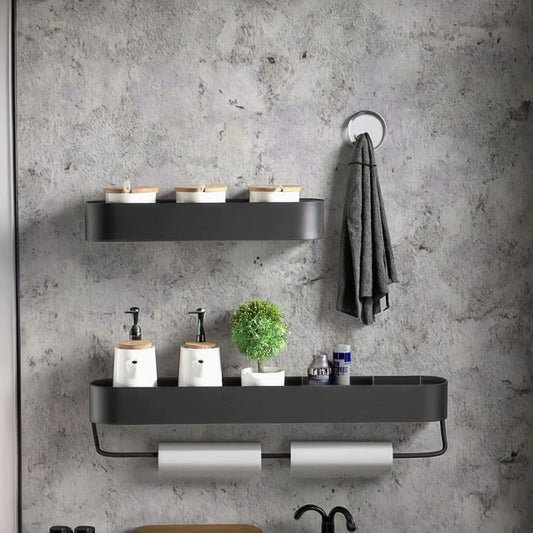 Väggmonterad badrumsförvaringshylla i modern design