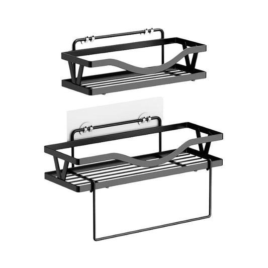 Väggmonterad Duschhylla – Svart, 2-pack