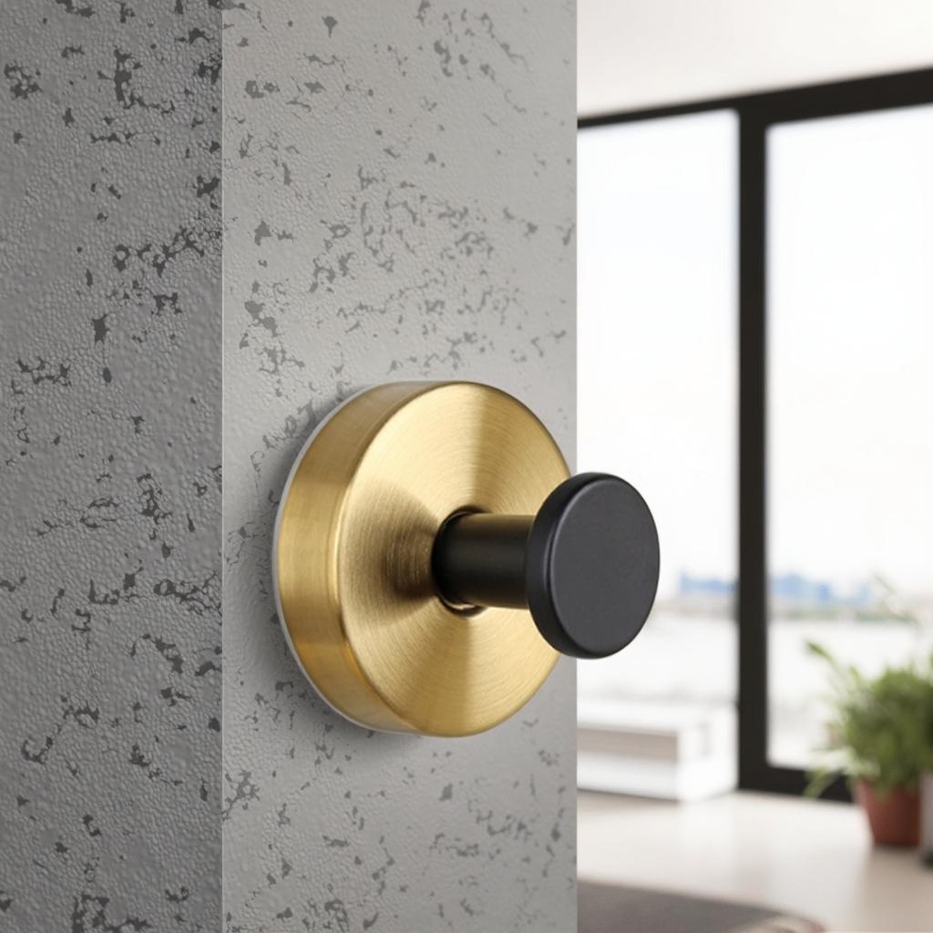 Stilren väggkrok i guld och svart