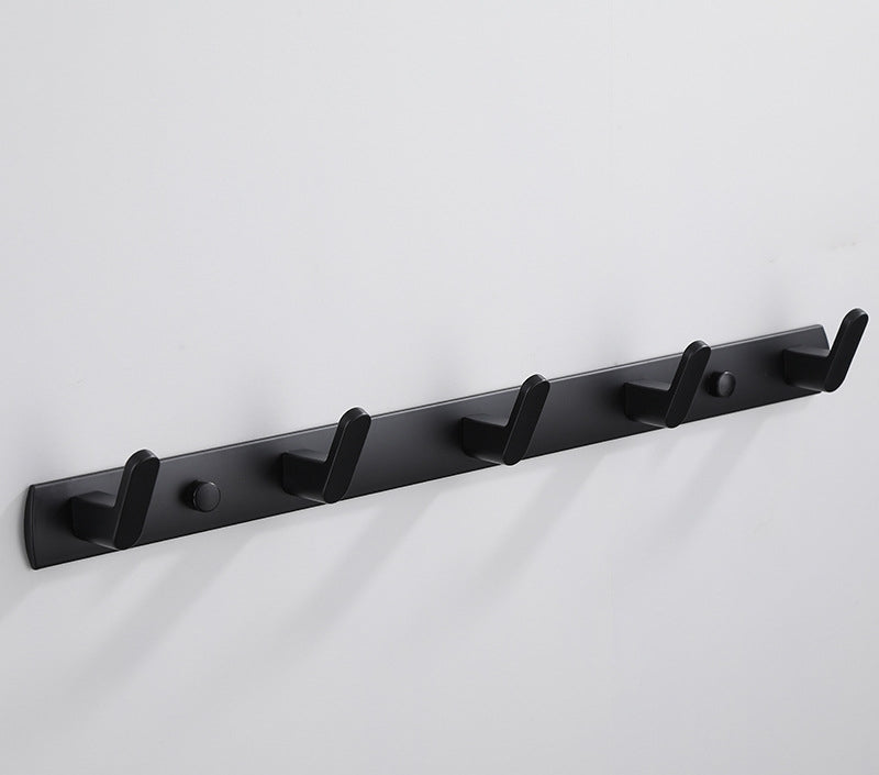 Väggkrok i aluminium – 5 krokar (svart)