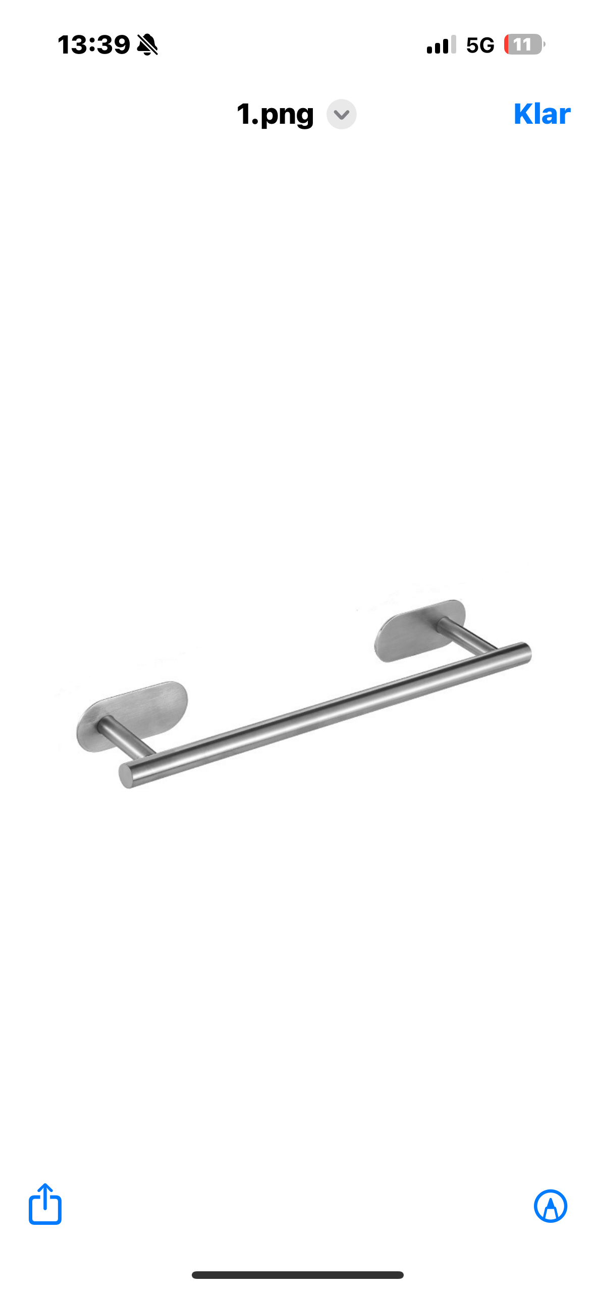 Handdukshängare Slim 40 cm – Självhäftande, Silver