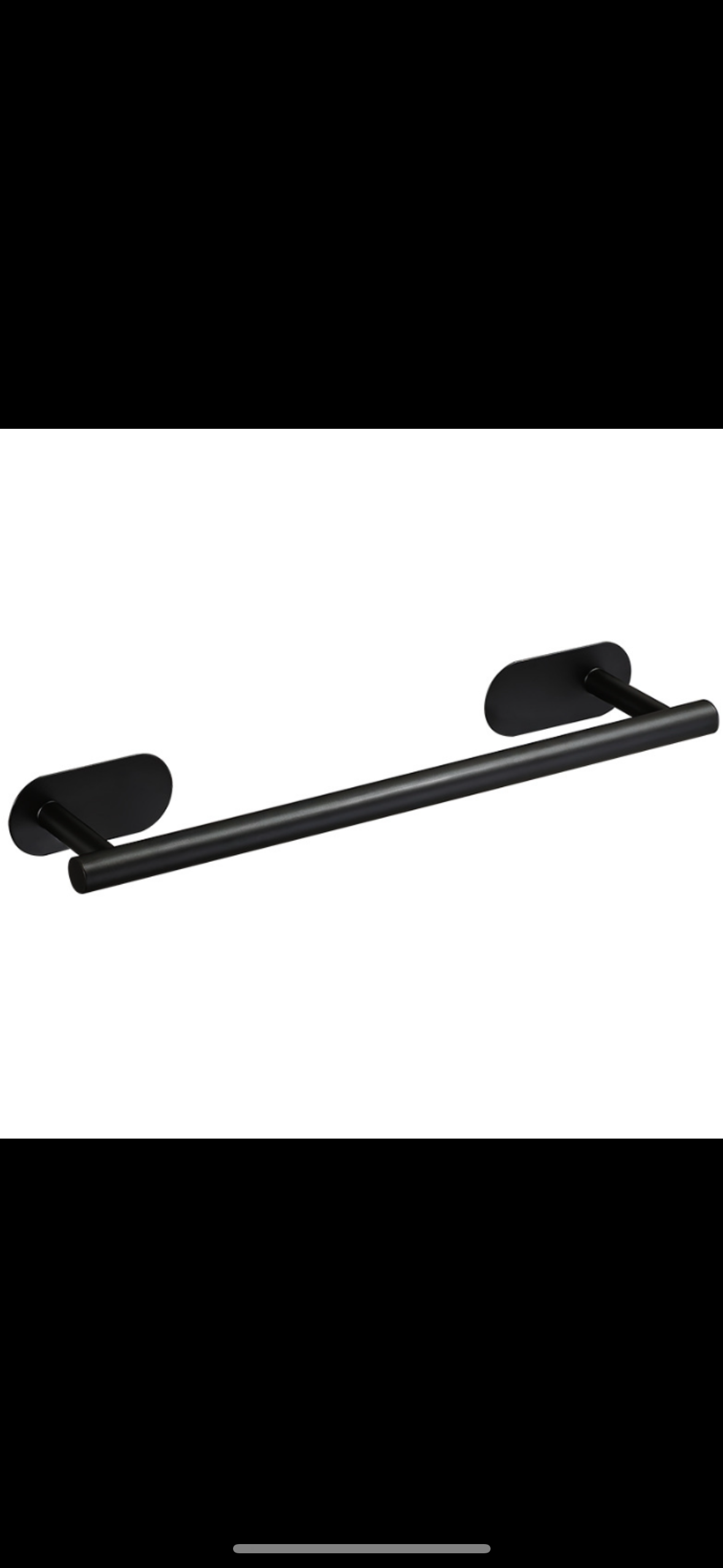 Handdukshållare 40 cm – Självhäftande Modern Svart