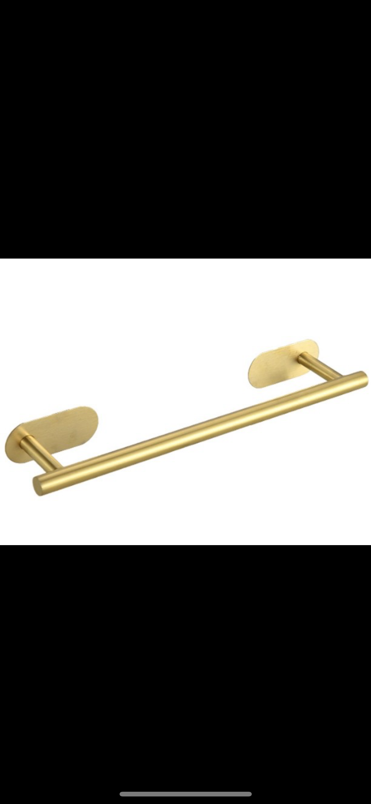 Handdukshängare Slim 40 cm – Självhäftande, Mässing/Guld