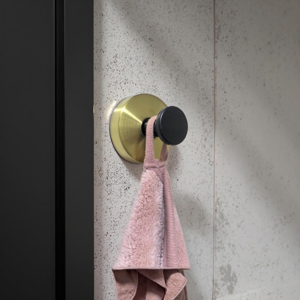 Stilren väggkrok i guld och svart